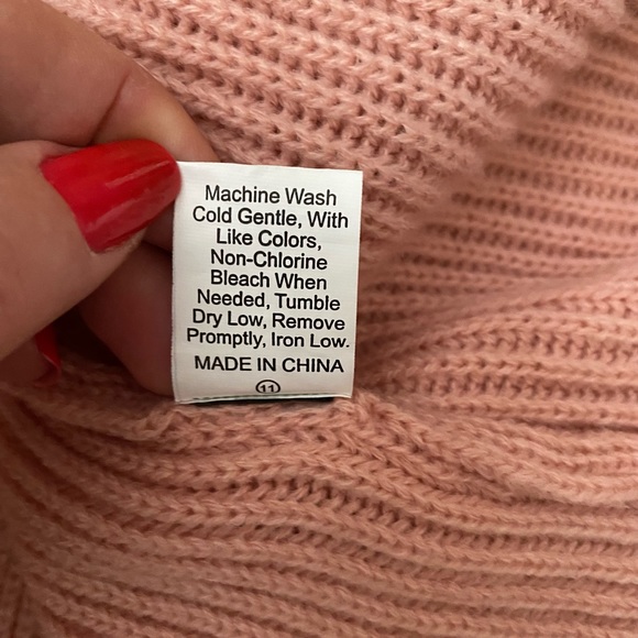 Shein curve Sweater knit Flared ribbed-knit top dusty roses, size 2XL - Picture 8 of 10